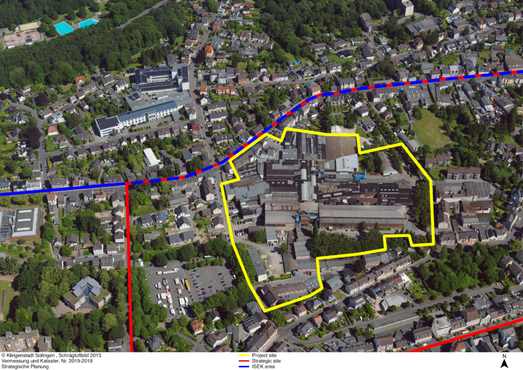 Bird view of the zone in Solingen which will get an urban renoval.