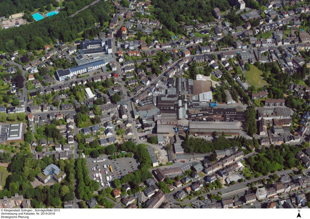 Bird view of the zone in Solingen which will get an urban renoval.