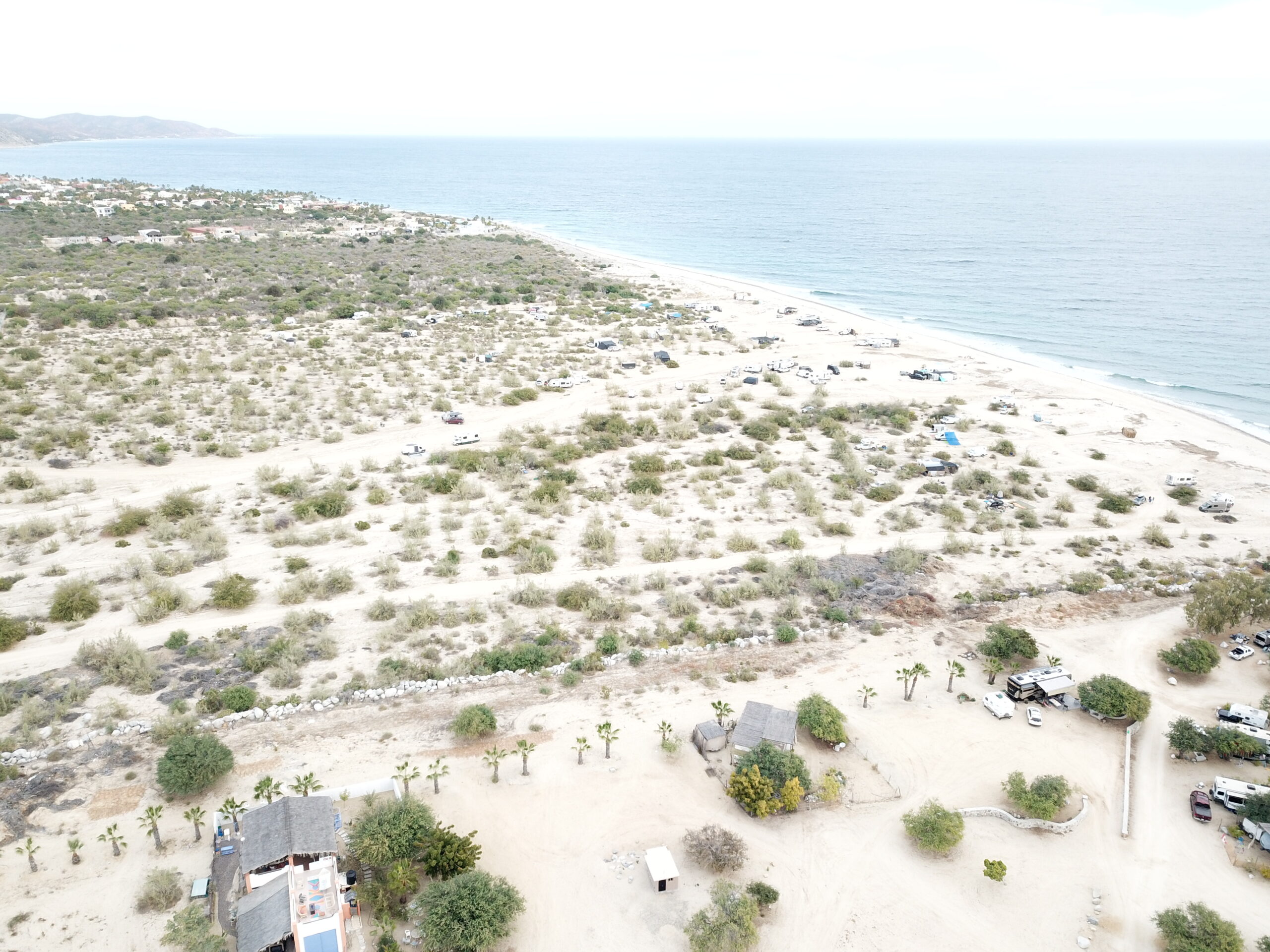 RVs in the San Bartolo stream bed in Los Barriles, Baja (Mexico). This area is a flood risk zone.